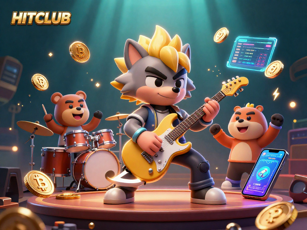 Join the excitement at HITCLUB with wild gaming action featuring vibrant characters and crypto elements!