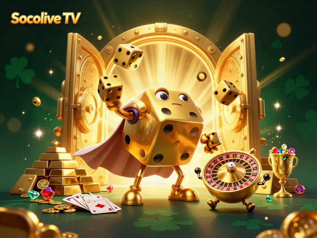 Socolive TV engages viewers with vibrant gambling-themed characters and rich casino elements.
