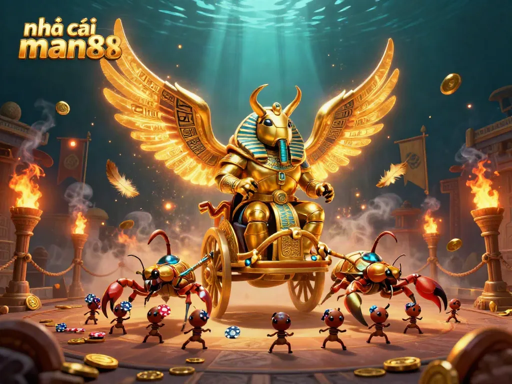 Engage in thrilling online gameplay at nhà cái man88 featuring a vibrant 3D casino illustration.
