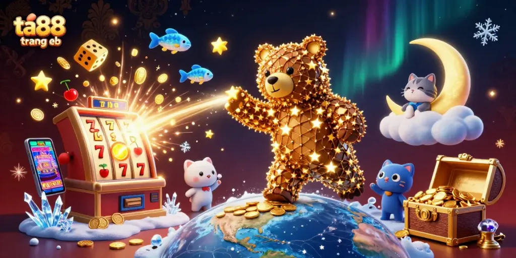 Engage in winning strategies at ta88 trang web with vibrant casino elements and characters.