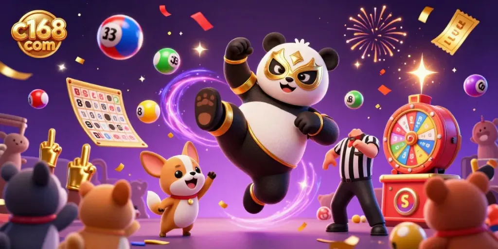 Engage with c168 com in a lively casino atmosphere, featuring animated characters and vibrant gaming elements.