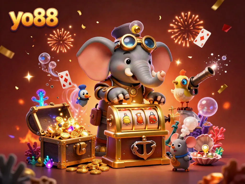 Experience exciting gameplay with yo88 at this immersive steampunk-themed casino scene.