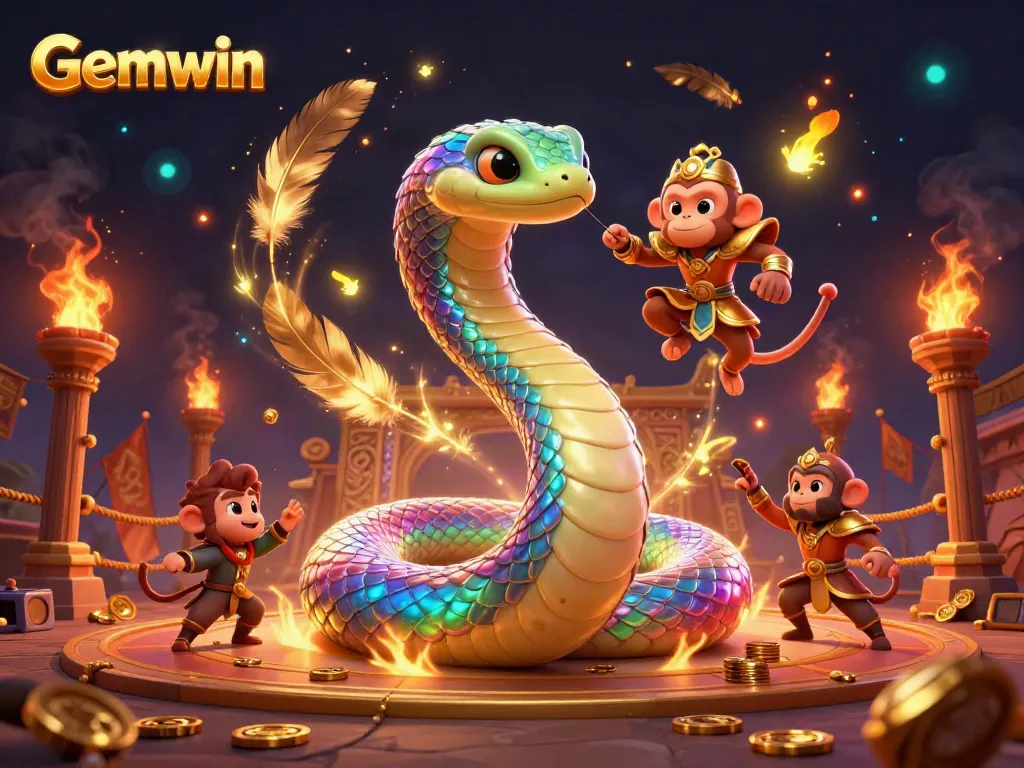 Experience thrilling gameplay at Gemwin with iridescent serpent imagery and rich betting elements.