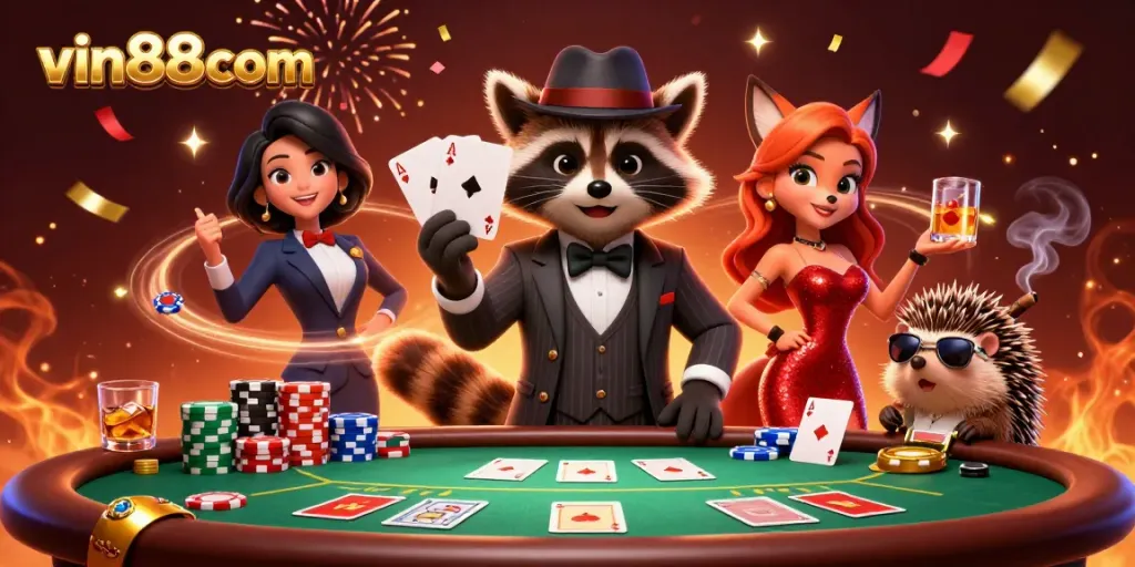 Experience the exciting wins at vin88com with charming characters and thrilling poker elements.