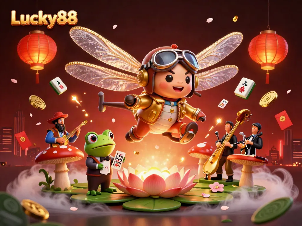 Experience thrilling gameplay at Lucky88 with dynamic casino action and colorful festive elements.