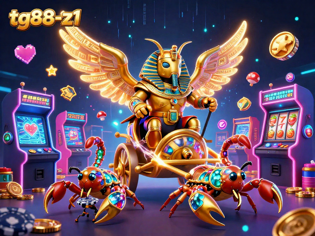 tg88-z1 illustrates a vibrant casino scene filled with slot machines and dynamic gaming elements.